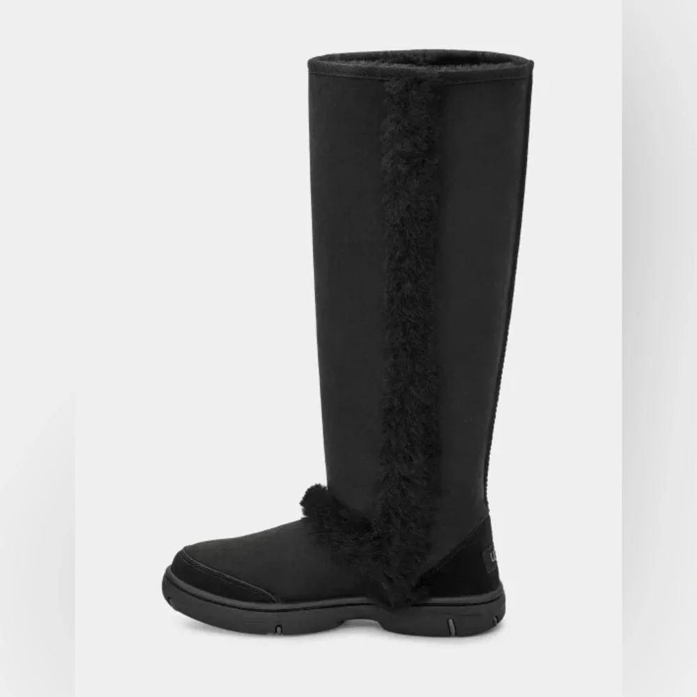 UGG | Sunburst Extra Tall Suede Shearling Boots In Black NEW